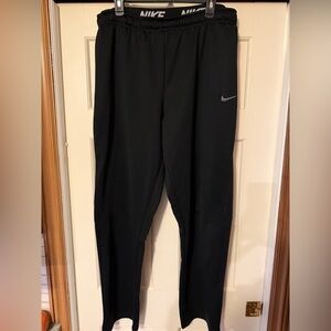 Nike Dri-Fit Black Pants with Gray Logo